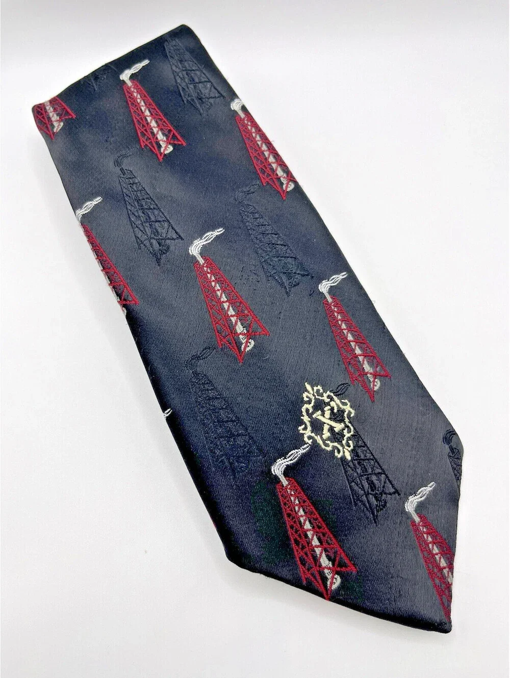 x'Andrini Toppers Tie Oil Wells Vintage Classic  3.5